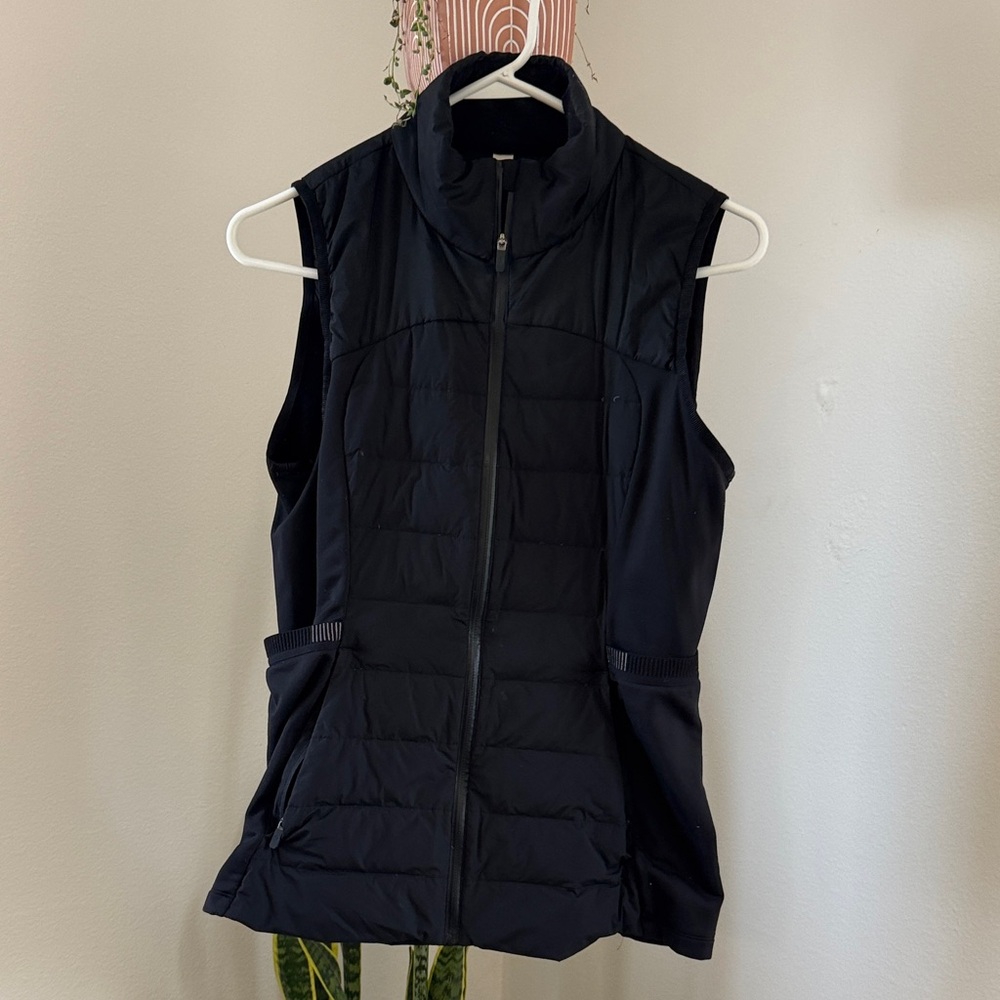 lululemon athletica Black Quilted Zip-Up Vest